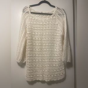 White crochet sweater